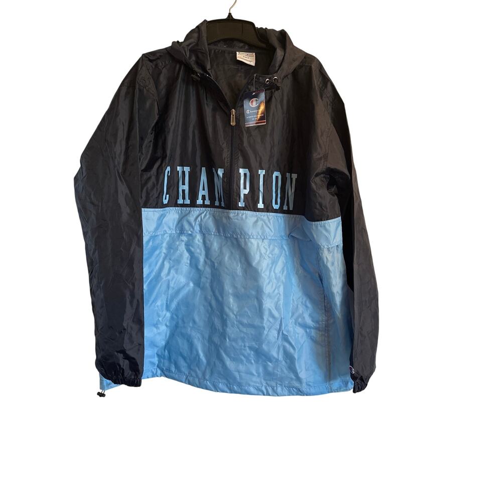 Champion Windbreaker Jacket 2XLT Two Toned Blue 1/4 Zip Pockets Big & Tall. NWT